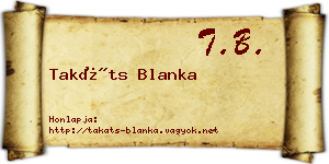 Takáts Blanka névjegykártya