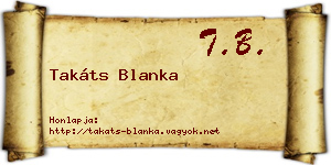 Takáts Blanka névjegykártya